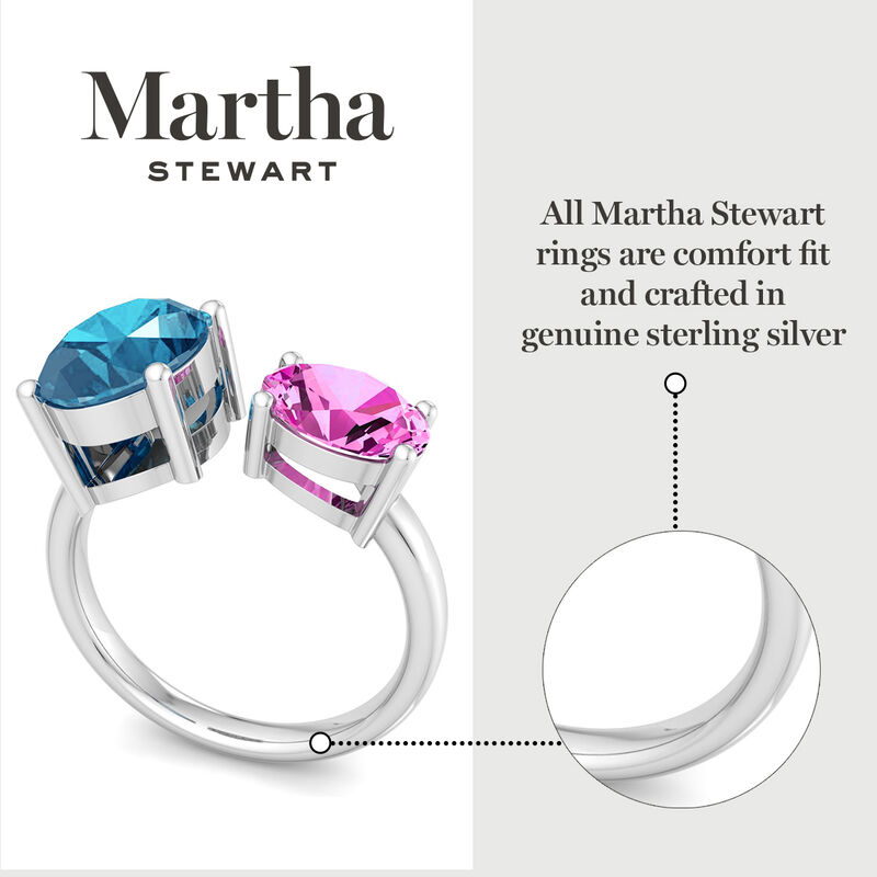 Martha Stewart 3 3/4ctw. Blue Topaz & Pink Sapphire Two Stone Ring In Sterling Silver image number null